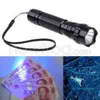 395~400nm Purple Light UV LED Flashlight Black