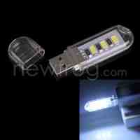 Mini Portable Super Bright USB 3-LED 5V Night Lamp 