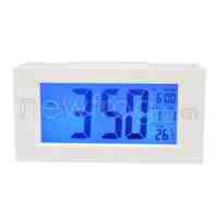 LED Digital Clock Desk Alarm Calendar Temperature Display White