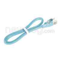 V8 Luminous Crystal Candy Color Charging Cable for Android Phone Blue