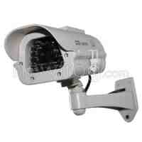 Fake Dummy Solar Powered Security CCD Camera Red Blinking LED 