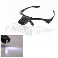 LED Illuminated Headband Glasses Bracket Magnifier with 5 Adjustable Lenses