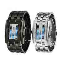 Waterproof Stainless Steel Date Digital LED Bracelet Women Watch