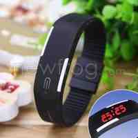 LED Unisex Waterproof Sport Luminous Digital Bracelet Wristband Watch Black