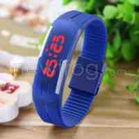 LED Unisex Waterproof Sport Luminous Digital Bracelet Wristband Watch Blue