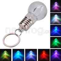 Creative Lovely LED Bulb Keychain Key Ring Battery Operate LED Lamp