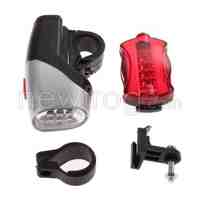 6-LED Bicycle Front Light Headlight + 5-LED Rear Cycling Flashlight Taillight