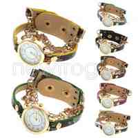 Flower Leather Bracelet Dress Watch Chain Famous Brand Women Quartz Watch