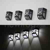 2-LED Solar-Powered Outdoor Wall Light Garden Yard Lamp