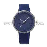 Men's Alloy PU Leather Quartz Wristwatches, Platinum Plated , MidnightBlue, 230x18mm; Watch Head: 41x10mm; Watch Face: 35mm