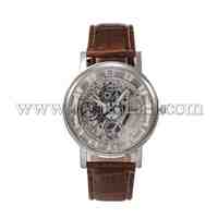 High Quality Alloy PU Leather Hollow Quartz Wristwatches, SaddleBrown, 240x19mm; Watch Head: 48x42x12mm; Watch Face: 34mm