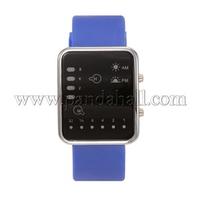 High Quality Alloy Silicon Electronic Wristwatches, with LED Light, RoyalBlue, 235x24mm; Watch Head: 44x38x10.5mm; Watch Face: 40x32mm