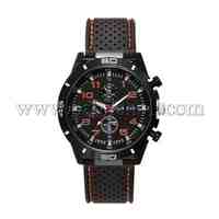 High Quality Alloy Silicon Quartz Wristwatches, OrangeRed, 250x22mm; Watch Head: 49x46x11mm; Watch Face: 37mm