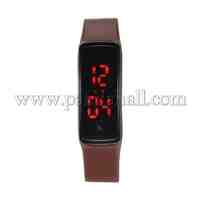 Fashion LED Light Plastic Electronic Wristwatches, CoconutBrown, 235x17mm; Watch Head: 50x21x13mm; Watch Face: 45x18mm