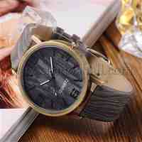 Men's PU Leather Quartz Wrist Watches, with Antique Bronze Alloy Watch Head, SlateGray, 225x19mm; Watch Head: 46x40x9mm; Watch Face: 36mm