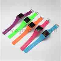 Unisex Students LED Electronic Wristwatches, with Silicone Watch Strap and Alloy Watch Heads, Mixed Color, 225x22mm