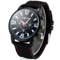 Weijieer 578 Quartz Watch Stereo Arabic Numerals Indicate Rubber Watch Band for Men