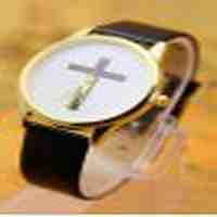 PU Leather Cross Pattern Watch For Women