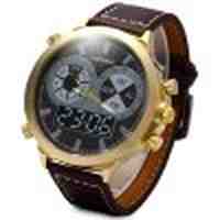 SHIWEIBAO A1052 Male Quartz Watch with Leather Watchband