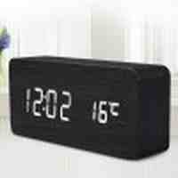 AJ6035 LED Wooden Alarm Clock