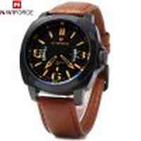 NAVIFORCE 9062 Men Leather Quartz Watch