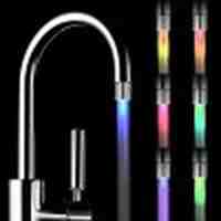 LED Light 3 Colors Temperature Sensor Kitchen Faucet