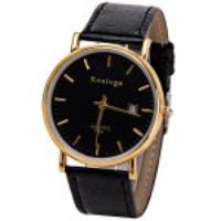 Rosivga Quartz Watch with Strips Indicate Leather Watch Band for Men   White