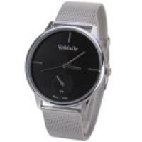 WoMaGe Quartz Watch with Strips Indicate Steel Watch Band for Men