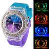 Cool LED Watch with Indicate Diamonds and Silicone Watchband