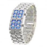 Iron Samurai   LAVA Inspired Blue LED Watch for Man