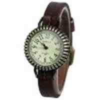 WoMaGe Quartz Watch 12 Numbers Hour Marks Leather Watch Band for Women   Dark Brown