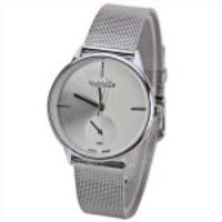 WoMaGe Quartz Watch with Strips Indicate Steel Watch Band for Women   White