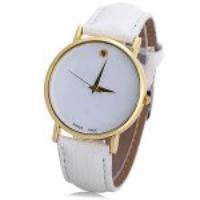 Stylish Quartz Swiss Watch with Analog Indicate Leather Watch Band for Women