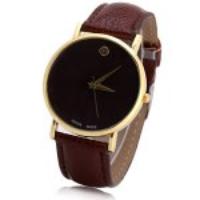 Stylish Quartz Swiss Watch with Analog Indicate Leather Watch Band for Women