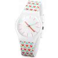 Stylish Quartz Watch Triangle Pattern Analog Indicate Rubber Watch Band for Women