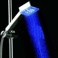 Three-Colored Temperature Sensor Square LED Shower Spray Head