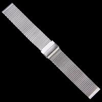 Silver Tone Stainless Steel Mesh Watch Band - 22mm