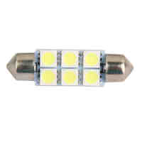 LED Car Bulb 39mm 5050 6-LED SMD Dome Map Interior Light Lamp 12V White