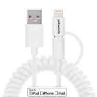 Yellowknife Data Sync Charger USB Cable Spring Wire for iPhone 6S 5S Android