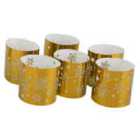 6pcs Led Tea Light Holders Wedding Table Decoration Snowfake Golden