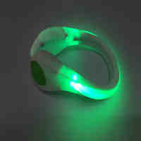 LED Shoe Clip Safety Green Light White Case