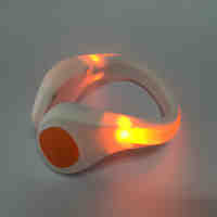 LED Shoe Clip Safety Orange Light White Case