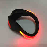 LED Shoe Clip Safety Red Light Black Case