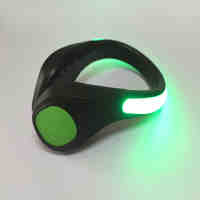 LED Shoe Clip Safety Green Light Black Case