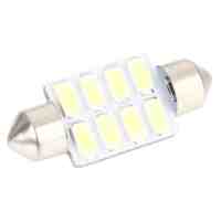 12V 36mm 8 LED Bicuspid Car LED Light Bright White Light