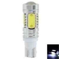 T10 7.5W High Power 5 COB LED Bulbs Car LED Light with Lens White Light