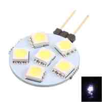 G4-6 Universal 12V 6-LED 5050 6000-8000K White Light LED Car Lamp White