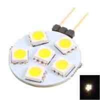 G4-6 Universal 12V 6-LED 5050 5000K Warm White Light LED Car Lamp