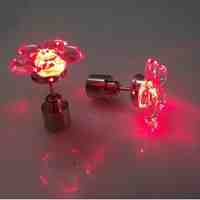 Fashion Stylish Plum Flower Shape LED Stud Earrings Red