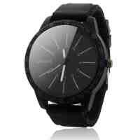 Mens Casual Oversized Watch Dial Needle Scale Quartz Wrist Watch Black and White